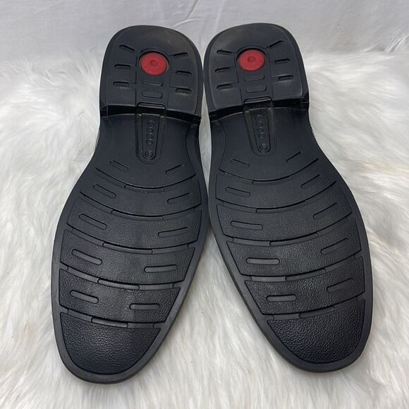 Ecco Smooth Black Leather City‎ Slip-On Loafers Sz 12